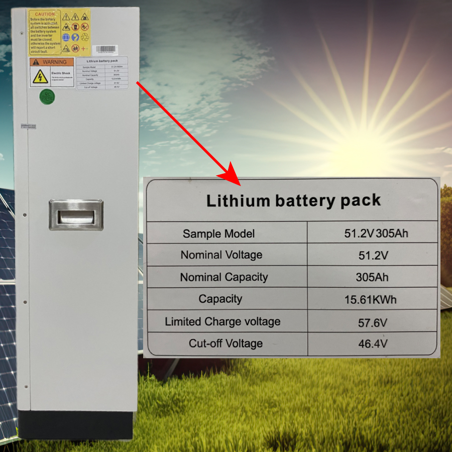 Thông số kỹ thuật của kho lưu trữ 15,61kWh Thông số kỹ thuật của kho lưu trữ 15,61kWh