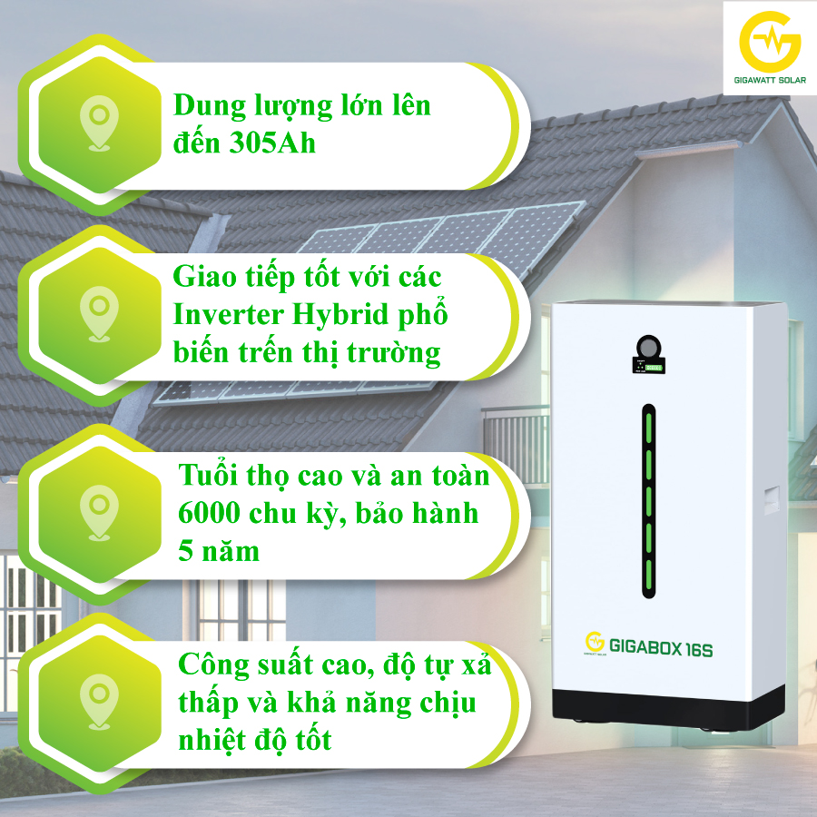 Ưu điểm của pin lưu trữ điện mặt trời 48V 305Ah Gigabox 16S Ưu điểm của pin lưu trữ điện mặt trời 48V 305Ah Gigabox 16S