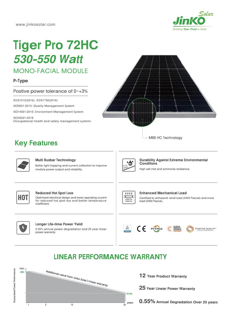 Jinko Solar pin jinko solar 535w